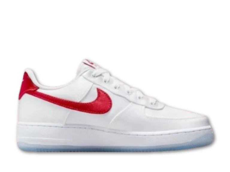 NIKE AIR FORCE 1 ESS SATIN WHITE RED Rozmiar 37,5
