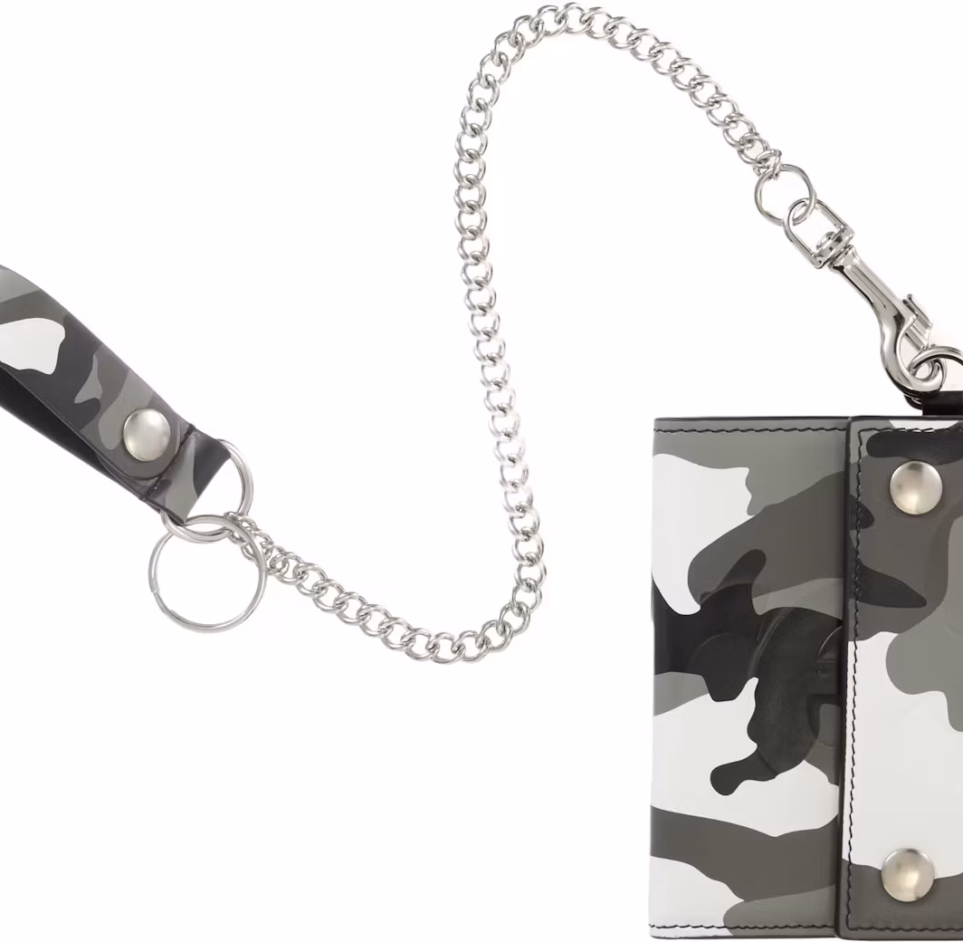 Supreme Leather Chain Wallet Camo
