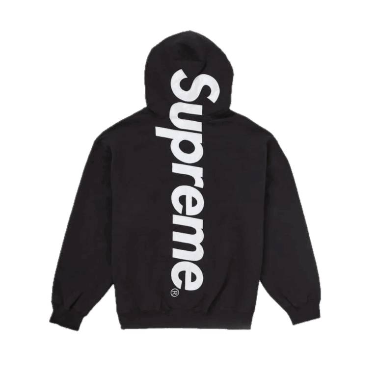 Supreme Satin Applique Hooded Sweatshirt FW25 Black