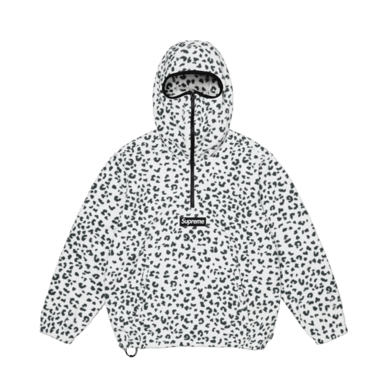 Supreme Polartec Facemask Half Zip Hooded Sweatshirt (FW24) Leopard
