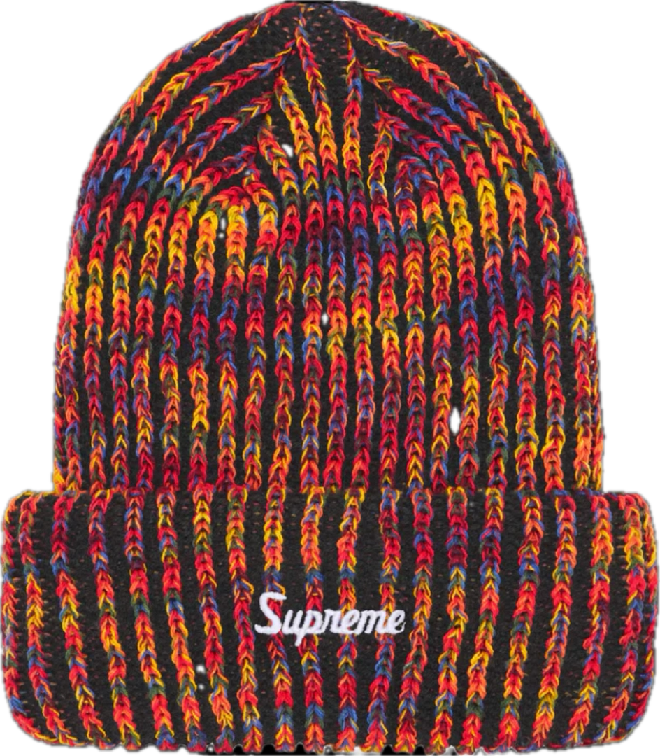 Supreme Rainbow Loose Gauge Beanie Black Supreme Rainbow Loose Gauge Beanie Black