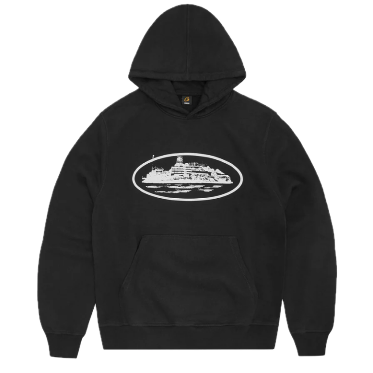 Corteiz Alcatraz Hoodie Black White