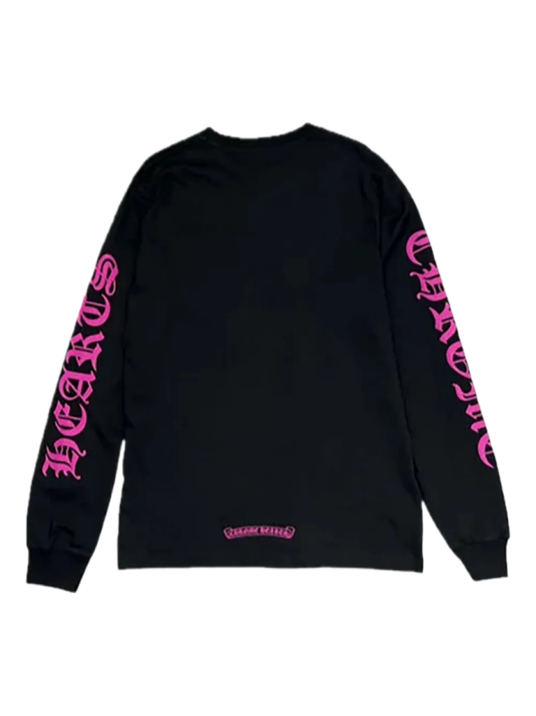 Chrome Hearts Neck Logo Long Sleeve T-Shirt Black Pink