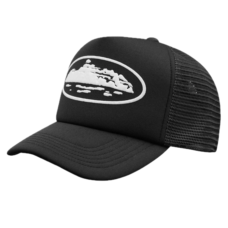 Corteiz Island Puff Print Trucker Hat Black Corteiz Island Puff Print Trucker Hat Black