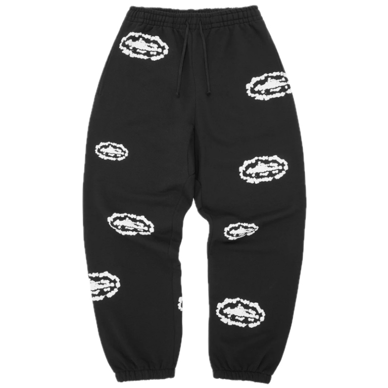 Corteiz x Denim Tears Island Wreath Sweatpant Black