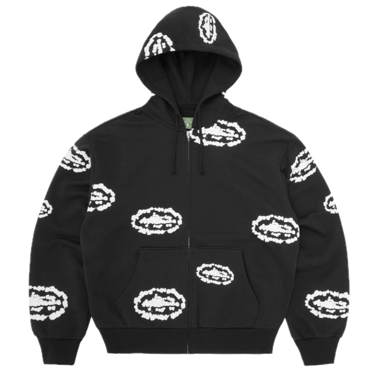 Corteiz x Denim Tears Island Wreath Zip Hoodie Black
