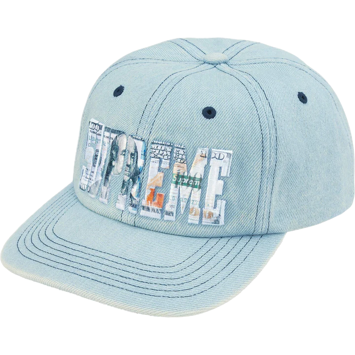 Supreme Embroidered Money Logo 6-Panel Denim Supreme Embroidered Money Logo 6-Panel Denim