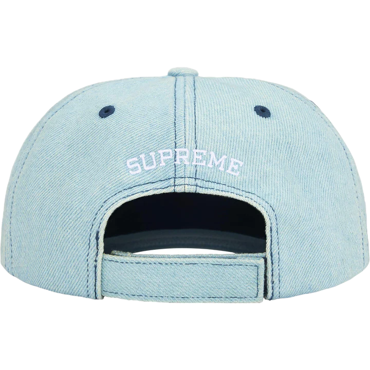 Supreme Embroidered Money Logo 6-Panel Pink Denim 3