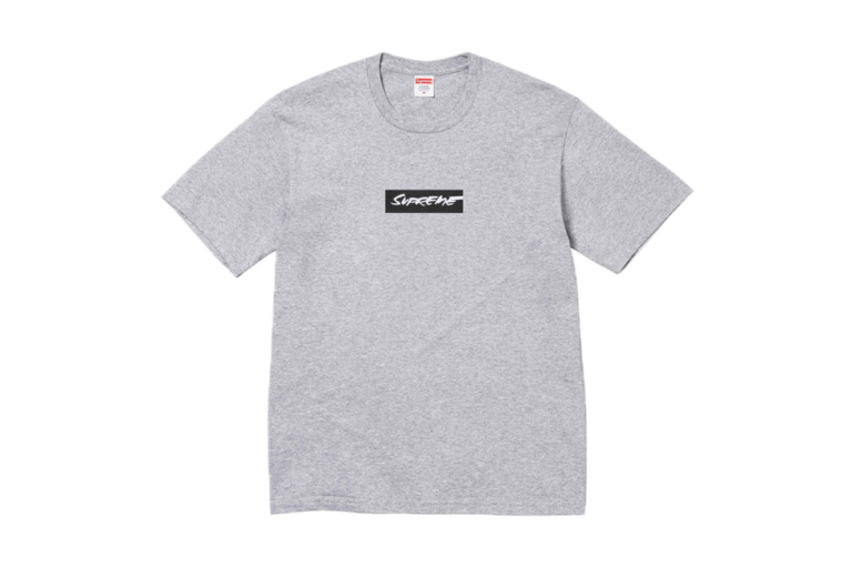 Supreme Futura Box Logo Tee Heather Grey