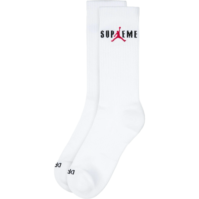 Supreme Jordan Crew Socks White 2 Pack