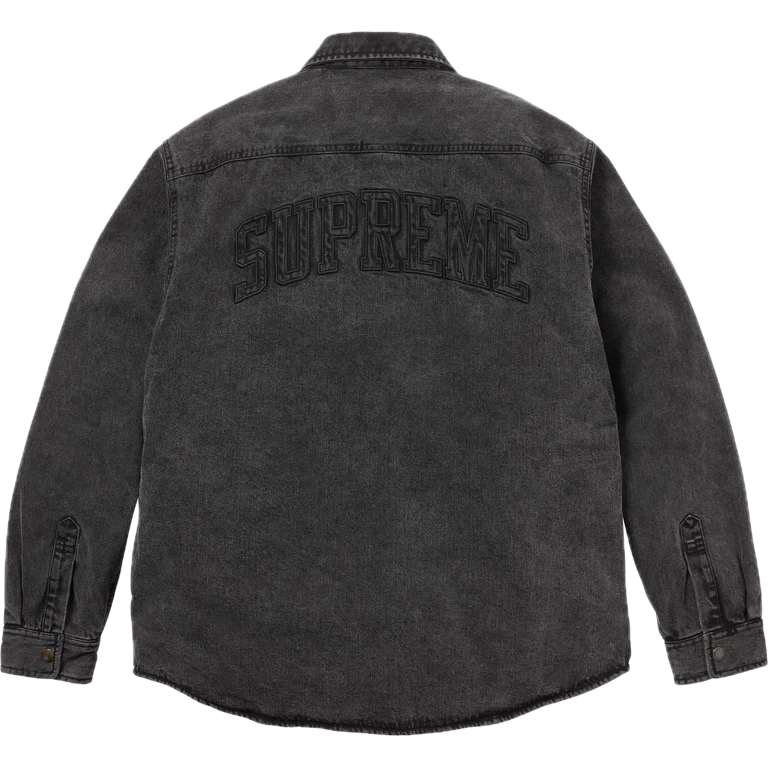 Supreme Shearling Lined Denim Work Shirt Black