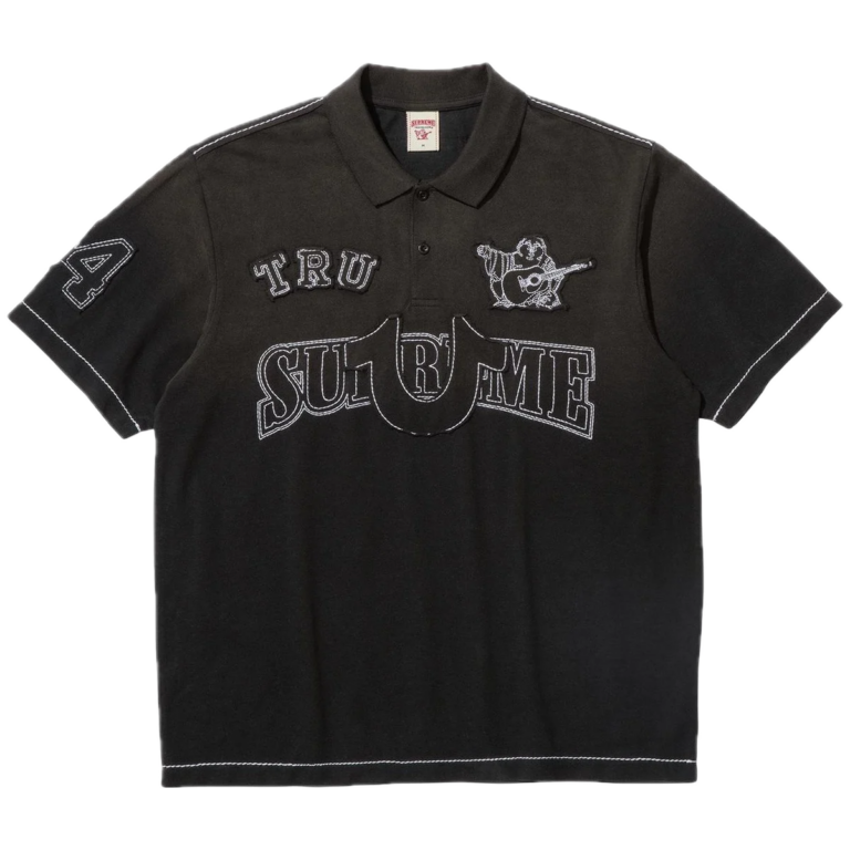 Supreme True Religion Appliqué Polo Black