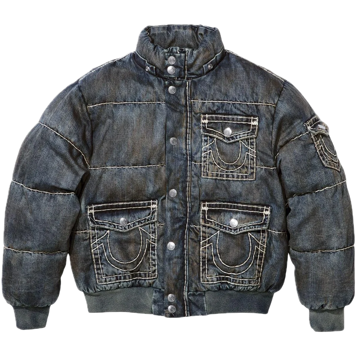 Supreme True Religion Puffer Jacket Dirty Indigo 2