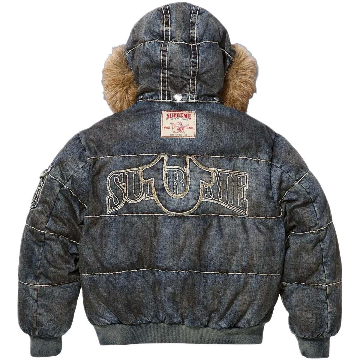 Supreme True Religion Puffer Jacket Dirty Indigo Supreme True Religion Puffer Jacket Dirty Indigo