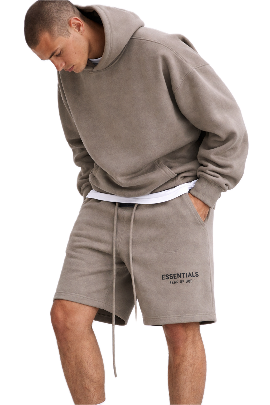 Fear of God Essentials Classic Fleece Sweatshort Homestead Heather 3