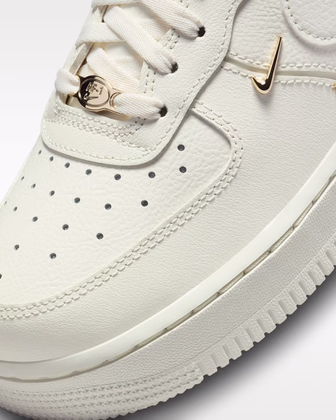 Nike Air Force 1 '07 LX CN Sail Gold Mini Swooshes (Women's) 6