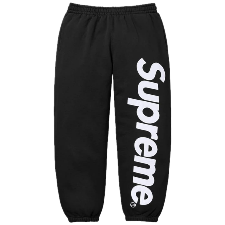 Supreme Satin Appliqué Sweatpant Black