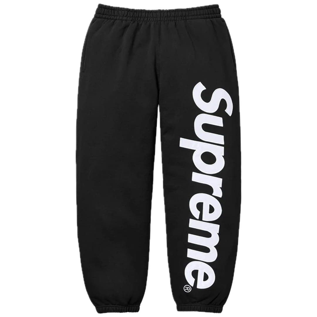 Supreme Satin Appliqué Sweatpant Black