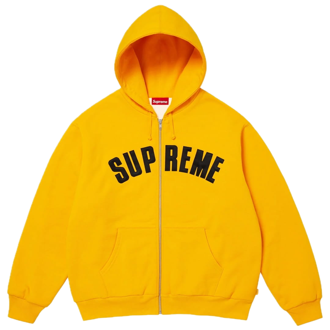 Supreme Arc Thermal Lined Zip Up Hooded Sweatshirt Bright Gold 2