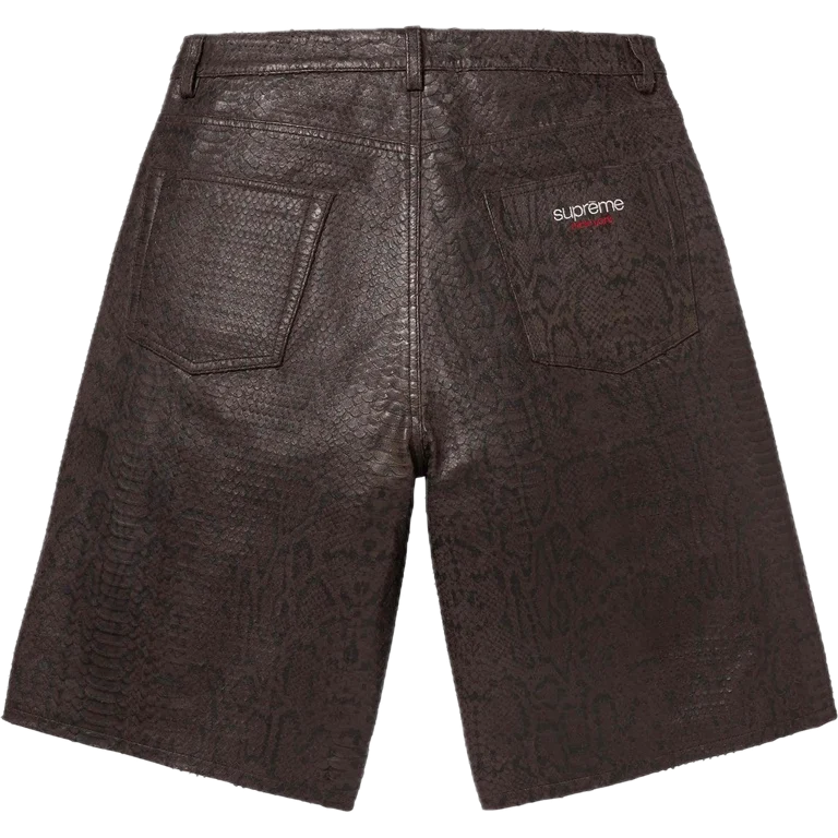 Supreme Baggy Leather Short Snakeskin