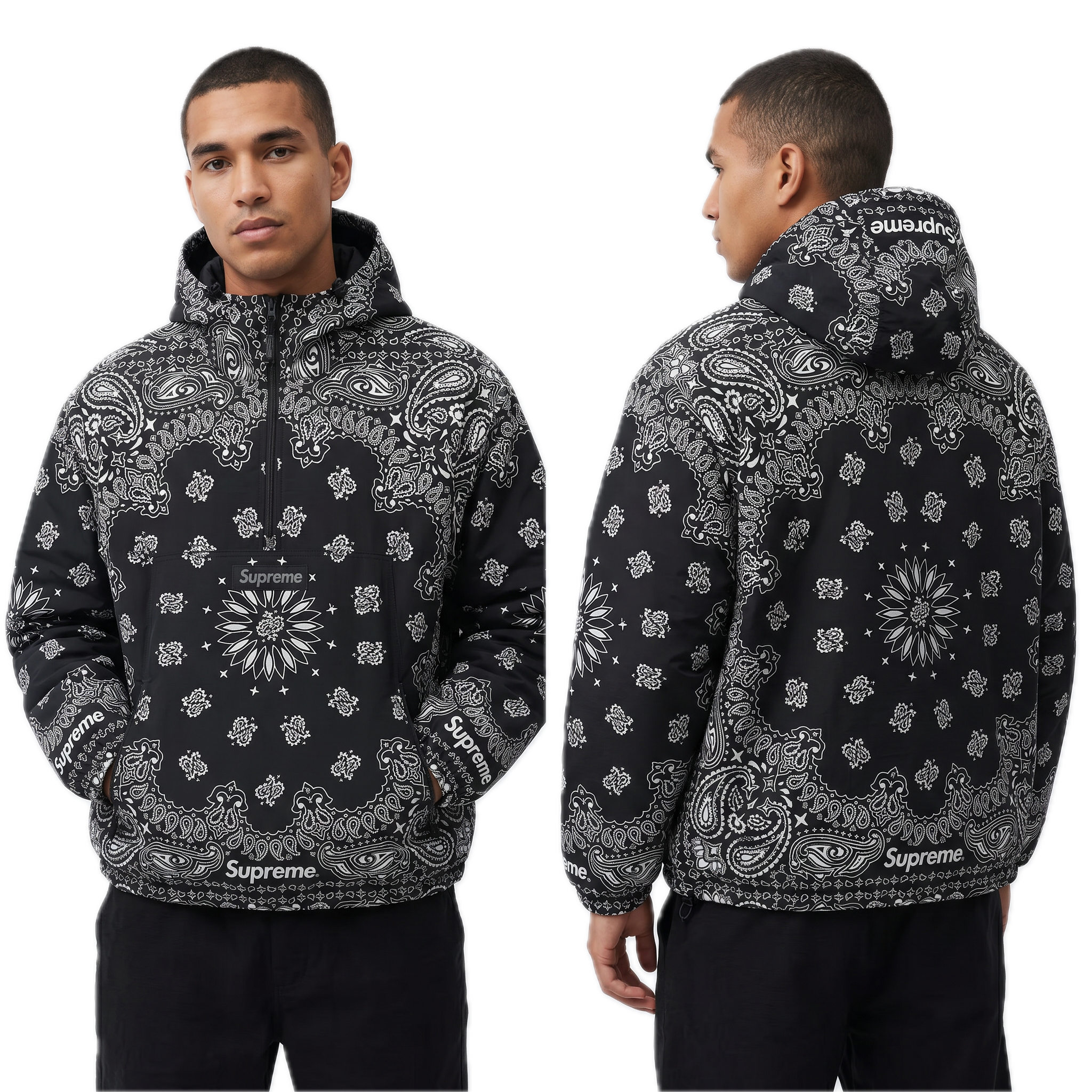 Supreme Reflective Bandana Anorak Black - Newkicksera.pl