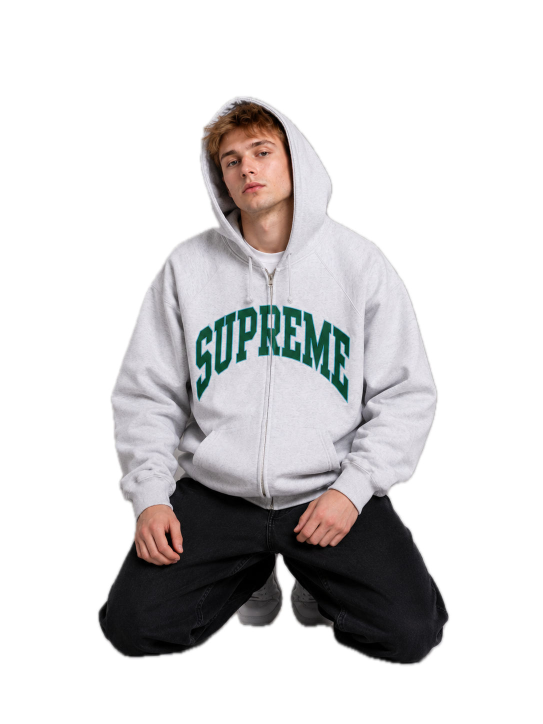 Supreme Cracked Raglan Zip Up Hooded Sweatshirt 'Washed Navy'2