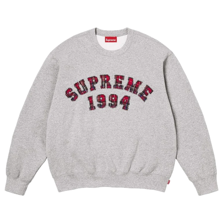 Supreme Plaid Arc Crewneck Grey