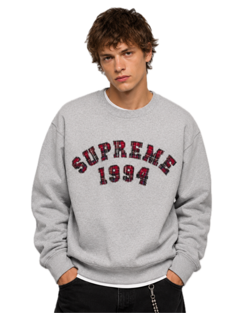 Supreme Plaid Arc Crewneck Grey - Newkicksera.pl