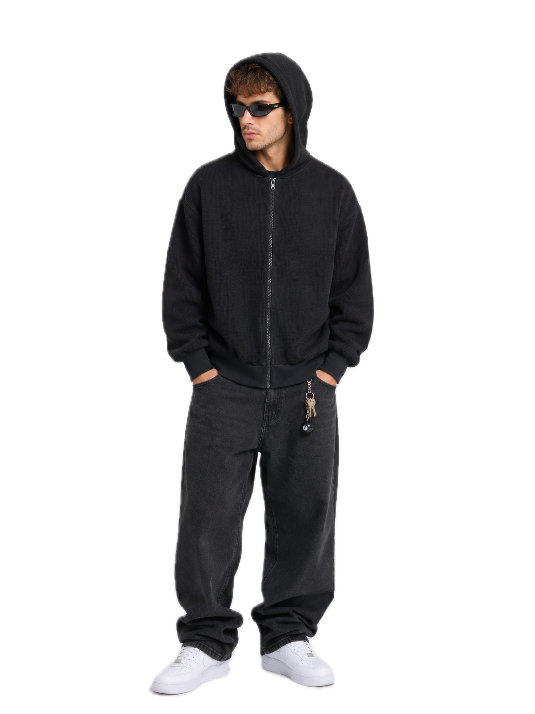 Supreme Reversible Work Zip Up Hooded Sweatshirt Black 1