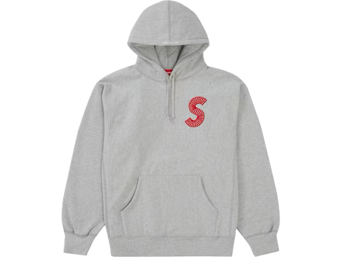 Supreme S Logo Hooded Sweatshirt Heather Grey