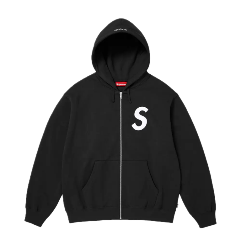 Supreme S Logo Zip Hoodie Black FW25