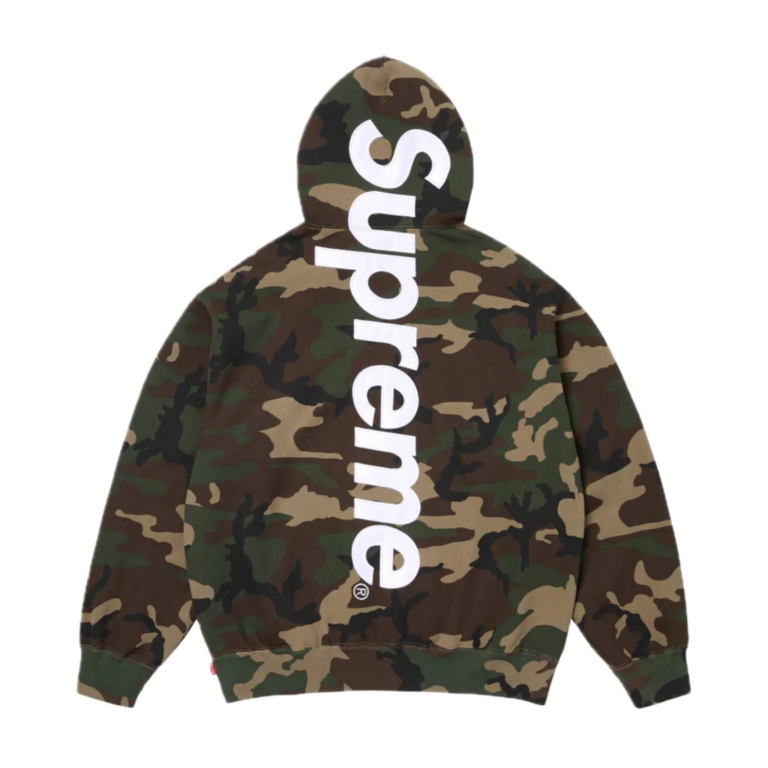 Supreme Satin Applique Hooded Sweatshirt Camo