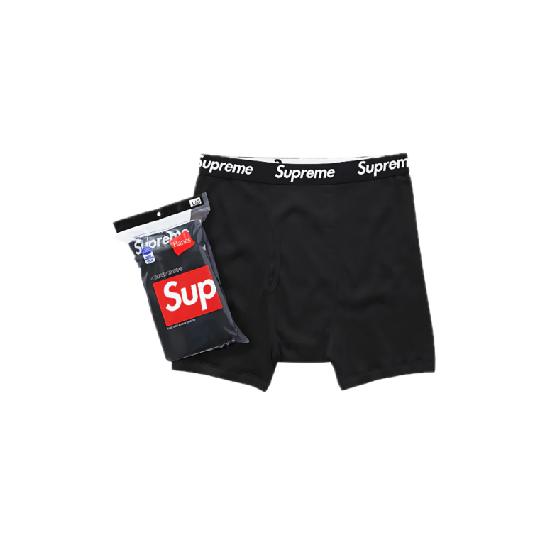 Supreme x Hanes Tagless Boxer Briefs Black (4 Pack)