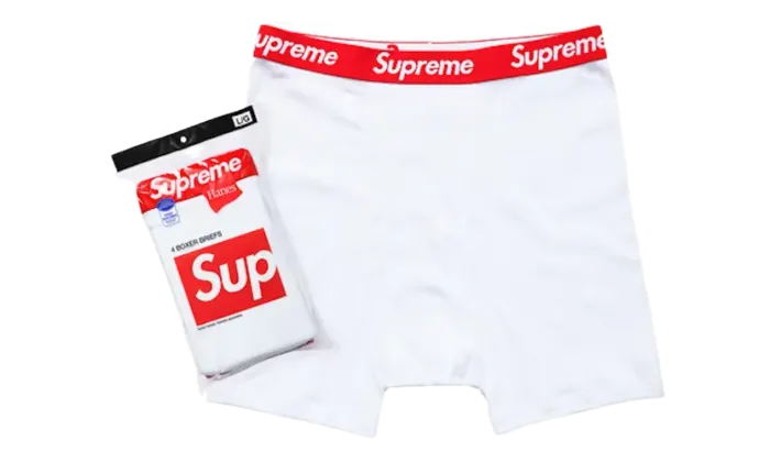 Supreme x Hanes Tagless Boxer Briefs White (4 Pack)