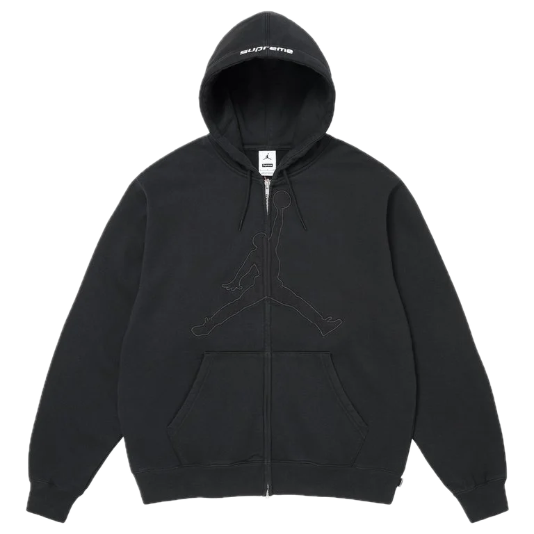 Supreme Jordan Zip Up Hooded Sweatshirt Black