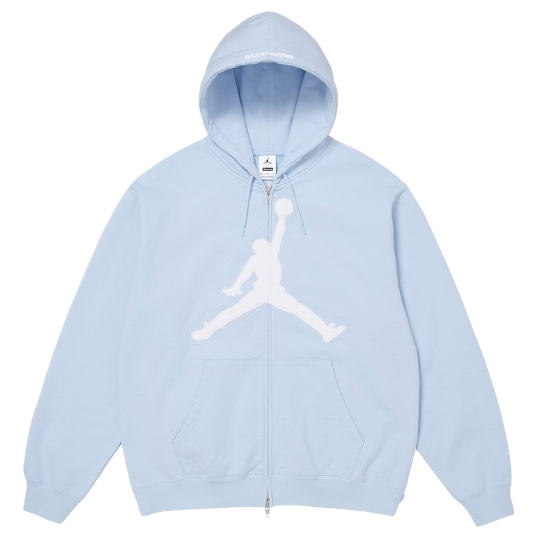Supreme Jordan Zip Up Hooded Sweatshirt Light Blue