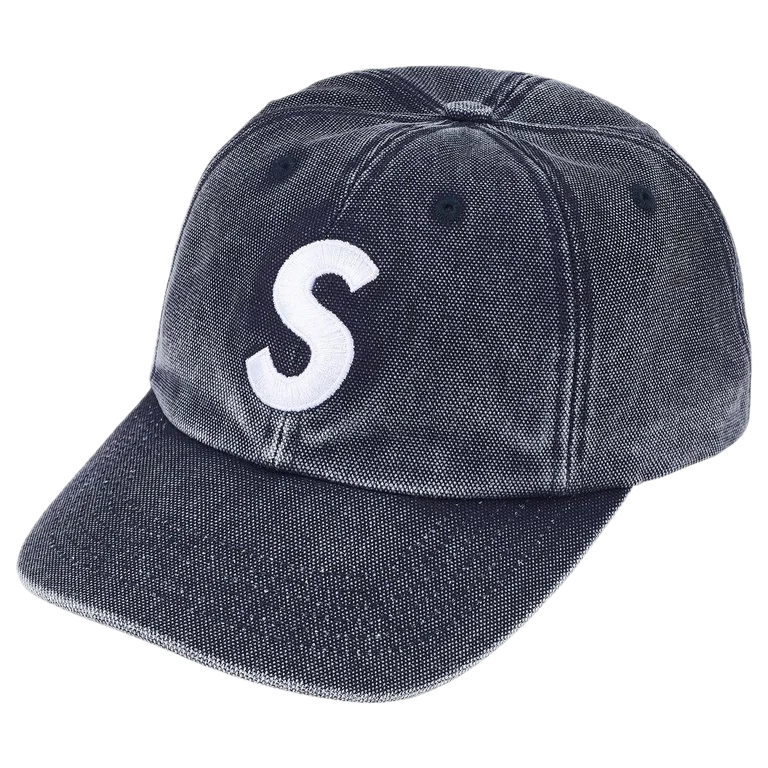 Supreme Pigment Coated S Logo 6-Panel Black