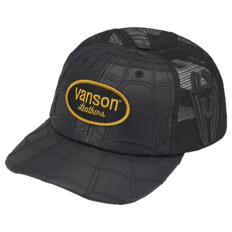 Supreme Vanson Leathers Spider-Man Mesh Back 6-Panel Black