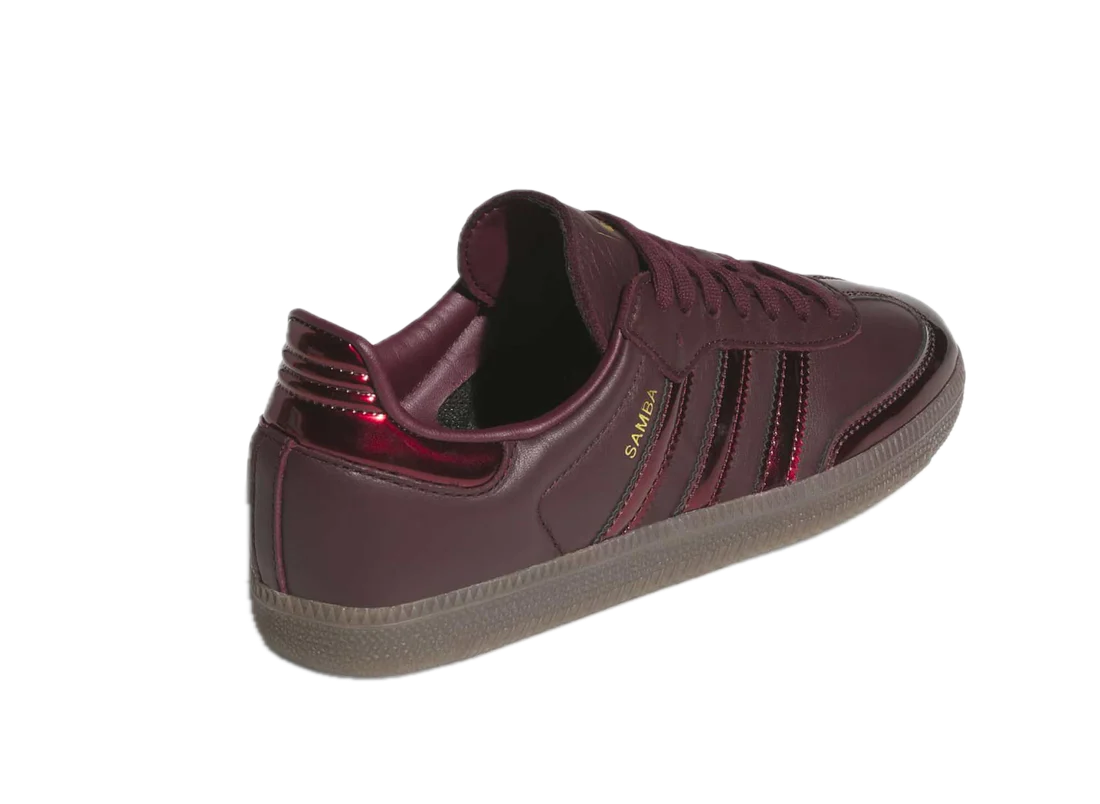 adidas Samba OG Maroon Gold Metallic (Women's) 4