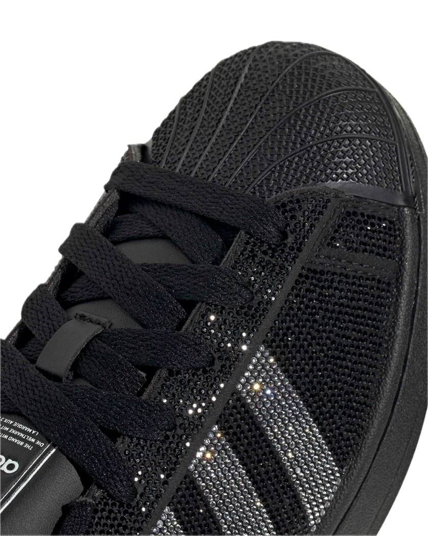 adidas Superstar II Rhinestone Black Silver (Women's) 1