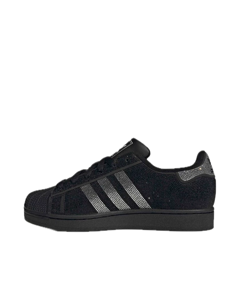 adidas Superstar II Rhinestone Black Silver (Women's) 6