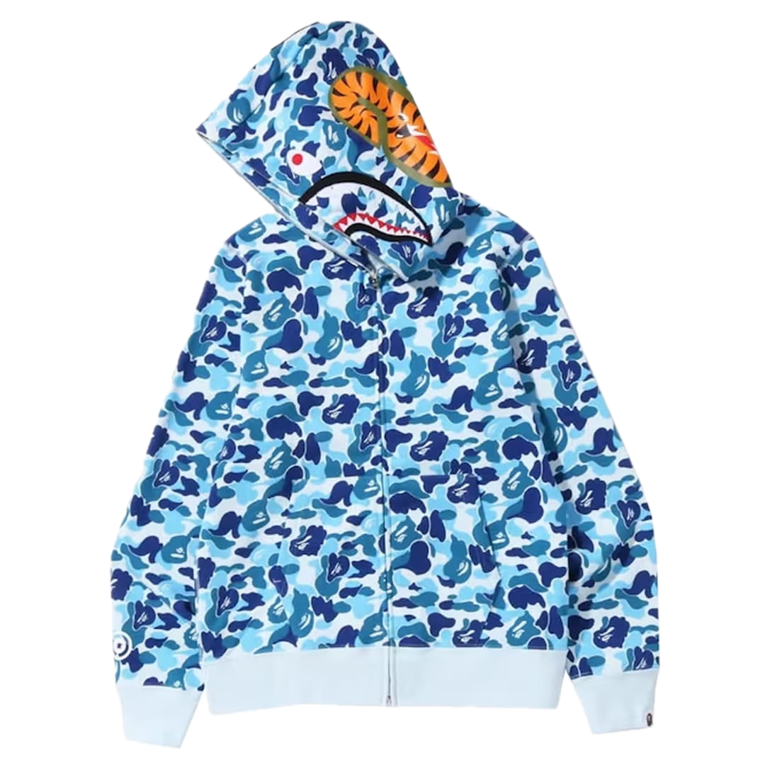 BAPE ABC Camo Shark Full Zip Hoodie Blue BAPE ABC Camo Shark Full Zip Hoodie Blue