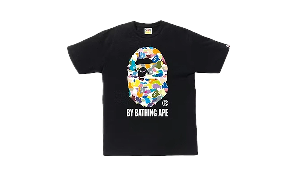 BAPE Multi Camo By Bathing Tee Black/ Multi Color BAPE Multi Camo By Bathing Tee Black/ Multi Color