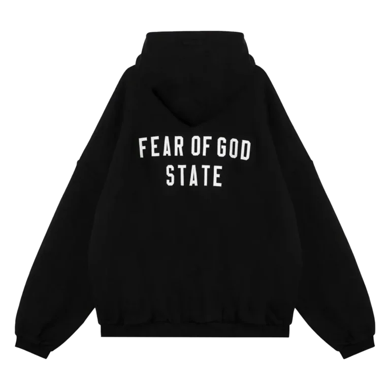 Fear of God Essentials Black State Zip-Up Hoodie