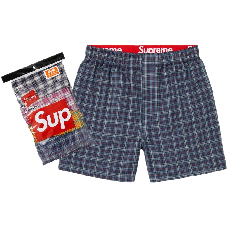 Supreme Hanes Plaid Boxers (4 Pack)