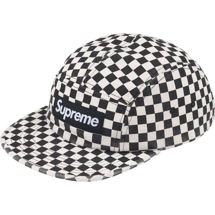 Supreme Washed Chino Twill Camp Cap Checkerboard Supreme Washed Chino Twill Camp Cap Checkerboard