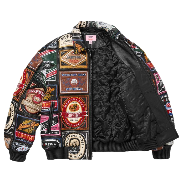 Supreme x Martine Rose Patchwork Labels Leather Jacket 'Multicolor' 1