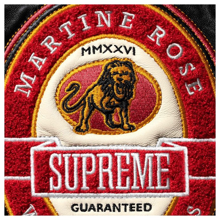 Supreme x Martine Rose Patchwork Labels Leather Jacket 'Multicolor' 3