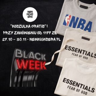 BLACK MONTH WYSTARTOWAŁ 🖤
Do każdego zamówienia od 1199 zł dorzucamy koszulkę Fear of God Essentials GRATIS 🎁 
Z kodem: BLACKWEEK5 kupujesz jeszcze taniej ⭐️
Ceny naturalnie mocno w dół 📉

✔️ Tylko oryginalne produkty ✔️ Wysyłka w 24–48h ✔️ BLIK, Apple Pay, raty 0%
Rozmiar koszulki wpisz w uwagach do zamówienia. Model i kolor są niespodzianką 👀 Akcja trwa do wyczerpania zapasów, najdłużej do 30.11.
🛒 Link w bio → newkicksera.pl
#newkicksera #fearofgod #essentials #fearofgodessentials #streetwear sneakers blackmonth blackfriday streetwearpolska sneakerspolska